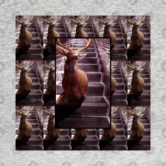 Deer on an escalator by Edofest